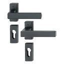 Hoppe 11668982 Grt. con rosetta Toulon 1737FA-1/844P/844PS/1737 F9714M nero opaco 