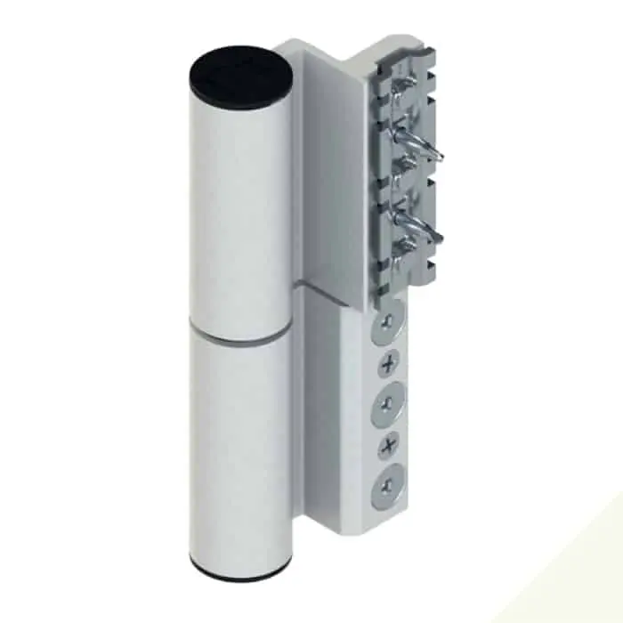 [095324] Giesse 00702410 Cerniera Fulcra per Serramento Complanare Profilo CU Registrabile Altezza 142mm Portata 120-150Kg Alluminio Finitura Bianco