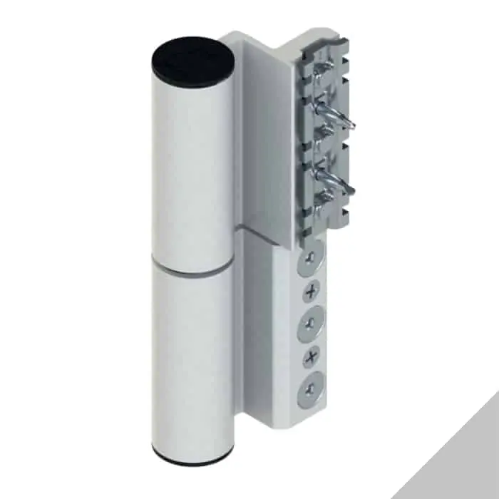 Giesse 00702376 Cerniera Fulcra per Serramento Complanare Profilo CU Registrabile Altezza 142mm Portata 120-150Kg Alluminio Finitura Argento