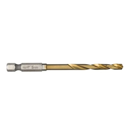 Milwaukee 48894712 Punta Metallo HSS-G Titanio Shockwave Attacco 1/4˝ Hex ⌀5x93mm