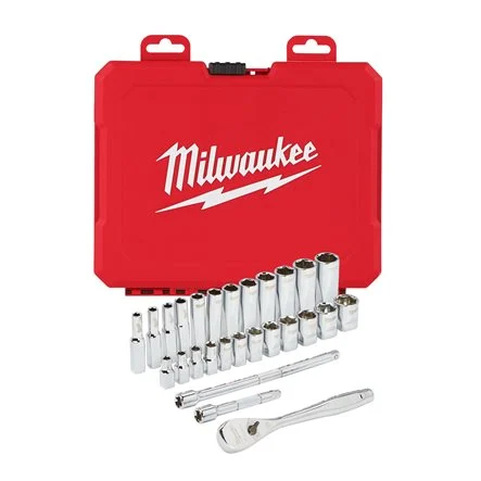 Milwaukee 4932471864 Metric Set di Cricchetto con Bussole 1/2 da 28 Pezzi