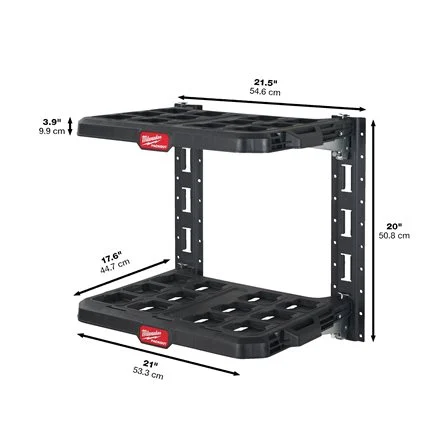 Milwaukee 4932478996 Set Scaffalatura Mobile PackOut Racking System 2 Ripiani + 2 Montanti