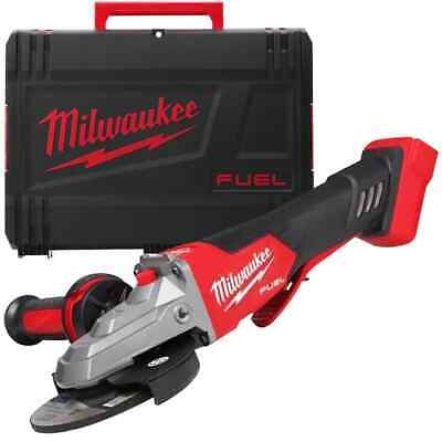 Milwaukee 4933478439 Smerigliatrice Angolare 125mm Testa Piatta con Interruttore a Paletta e Freno M18 Solo Copro + Valigia
