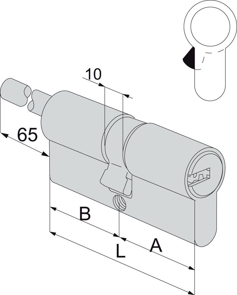 CILINDRO  ASTRAL TEKNO 55/30  POMO RAS.