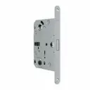 AGB B061325034 Serratura Polaris Wave Wc Incasso per Porta da Bagno Entrata 50mm Interasse 96mm Frontale Bordo Tondo 196x18mm Acciaio Finitura Cromato Opaco