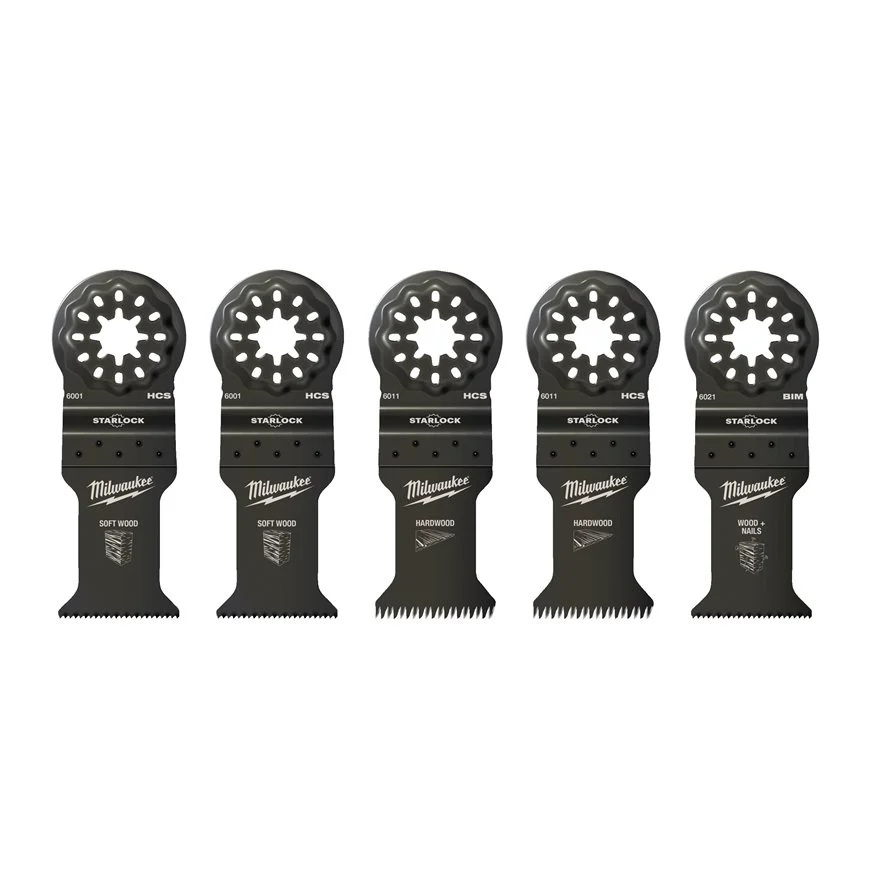 Milwaukee 48906114 Set Lame Legno per Utensile Multifunzione da 5 Pezzi