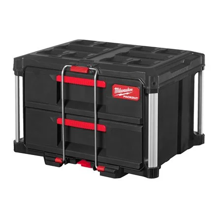 Milwaukee 4932472129 Cassettiera Portautensili PackOut 61x416x322 a 2 Cassetti con Blocco