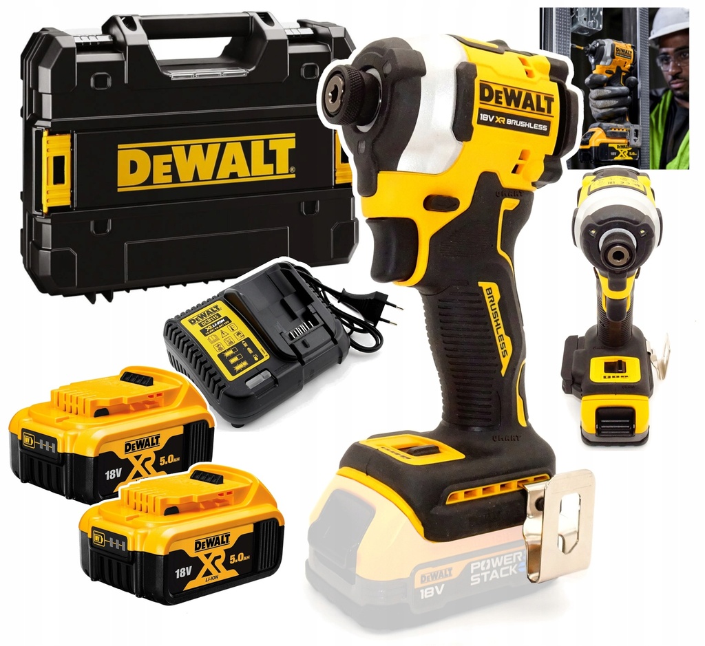 [099560] DeWalt DCF850P2-QW Avvitatore Impulsi 3 Velocità con 2 Batterie Caricabatterie e Valigia
