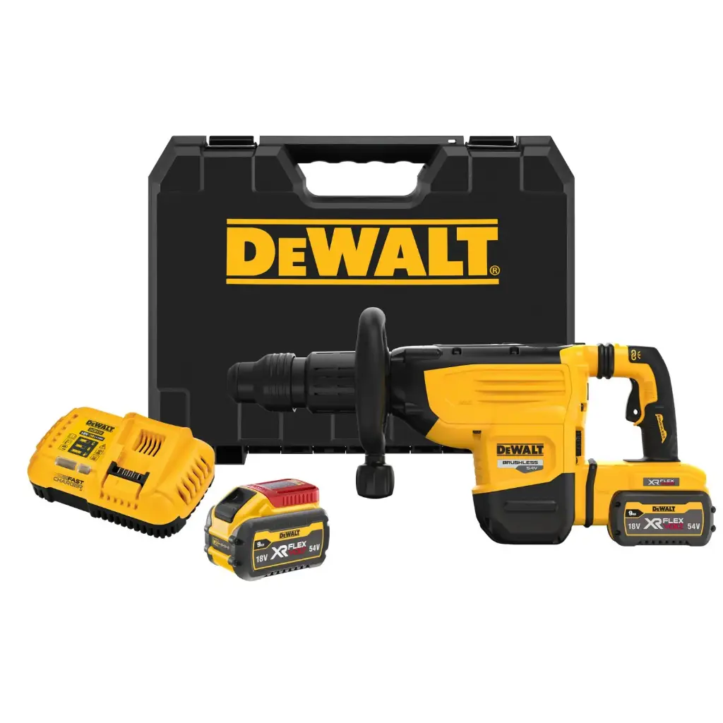DeWalt DCH892X2-QW Martello Demolitore SDS-Max 19.4J 54V XR FlexVolt Con 2 Batterie 9Ah + Caricabatterie + Valigia
