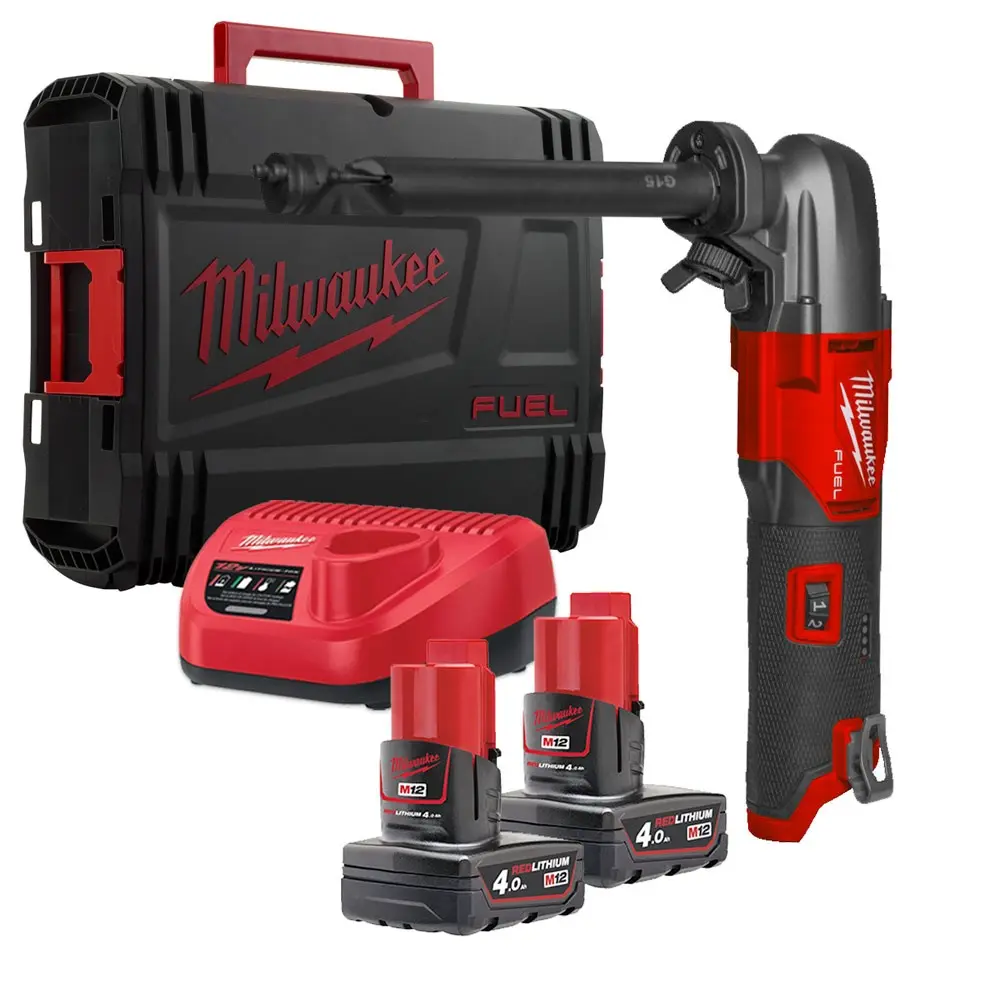 Milwaukee 4933479619 Kit Roditrice M12 FNB16-402X FUEL 1,6mm con 2 Batterie 4Ah + Caricabatterie + Valigia