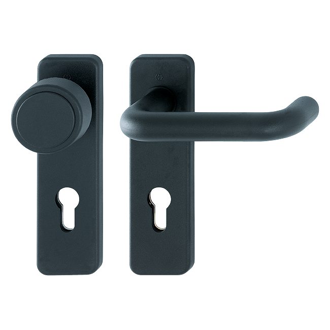 Hoppe 570690 Grt. cambio con placca Paris FS-K58/202K/138 F9005M nero intenso opaco 