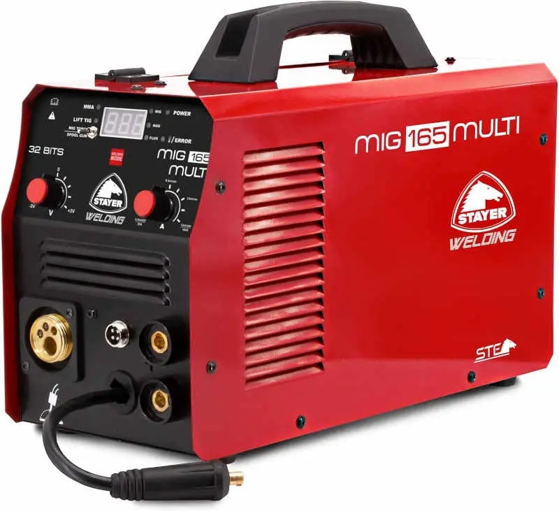 Stayer 8300790 Saldatrice Elettrodo MIG 165 MULTI con Torcia da 3 Metri e Kit