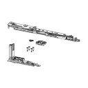Giesse 052850002 Kit Cerniera Braccio Chic 3D 130 per Anta Ribalta Sinistra Profilo Erre 40 Larghezza 475-700mm Portata 130Kg Acciaio e Zama Finitura Silver