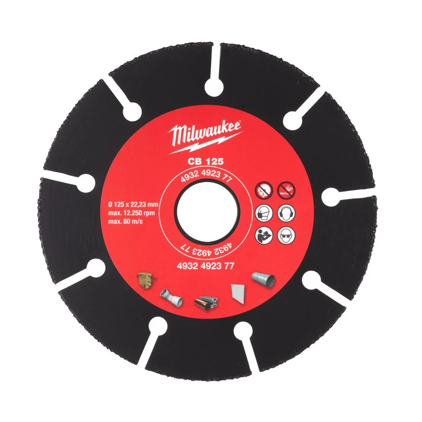 Milwaukee 4932492377 Disco Multimateriale con Riporto in Carburo per M12 FCOT da 125mm