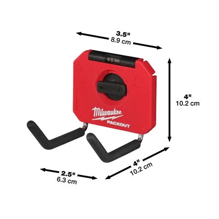 Milwaukee 4932480704 Doppi Ganci Dritti Medi di Stoccaggio PackOut