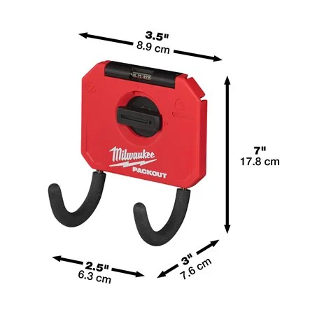 Milwaukee 4932480705 Doppio Gancio Curvo di Stoccaggio PackOut
