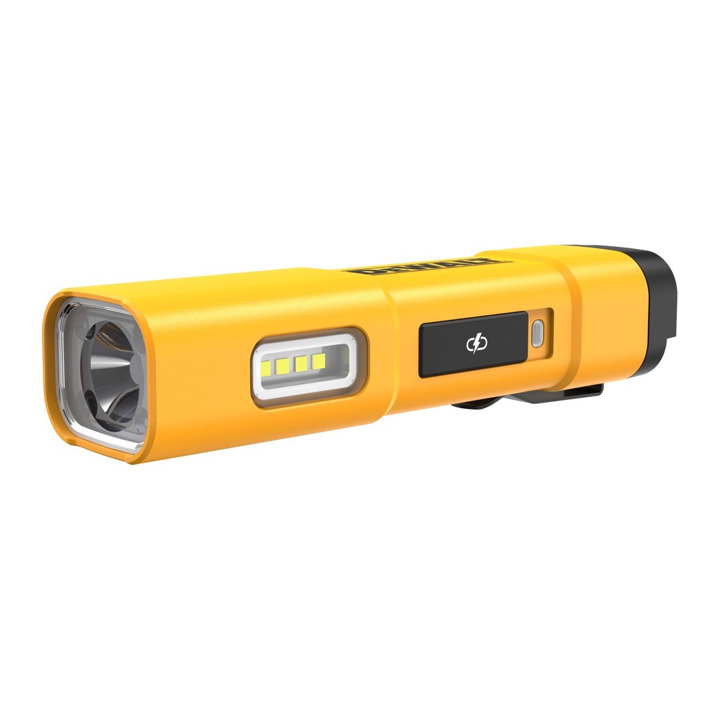 DeWalt DCL183-XJ Torcia LED a Penna Testa Rotante USB type C Doppia Illuminazione Spot e Diffusa 1200 Lumen