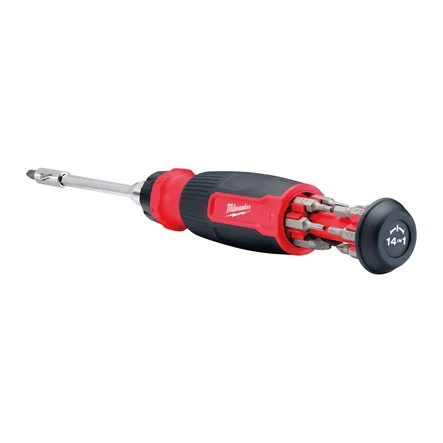 Milwaukee 4932480582 Giravite Multiuso Compatto con Cricchetto e Inserti BIT 14 IN 1