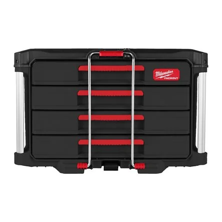 Milwaukee 4932493190 Cassettiera Portautensili PackOut 61x416x322 a 4 Cassetti con Blocco