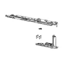 Giesse 052840001 Kit Cerniera Braccio Chic 3D 130 Giesse per Anta Ribalta Destra Profilo R40 Larghezza 450-475mm Portata 130Kg Acciaio e Zama Finitura Silver