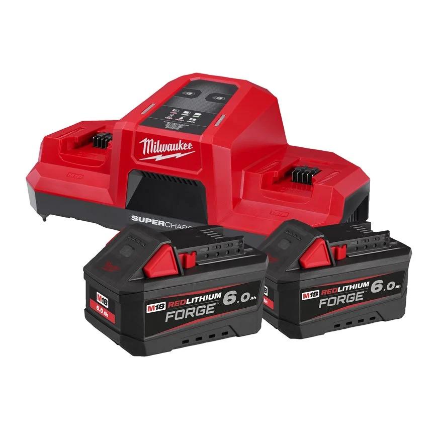 Milwaukee 4933498549 Kit Energy M18 FORGENRG-602DBSC High Output con 2 Batterie 6Ah + Caricabatterie Doppio
