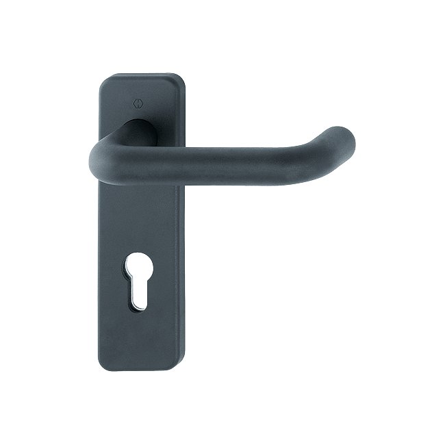 Hoppe 550524 Grt. con placca Paris FS-K138/202K F9005M nero intenso opaco 