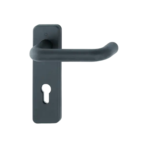 [023857] Hoppe 550524 Grt. con placca Paris FS-K138/202K F9005M nero intenso opaco 