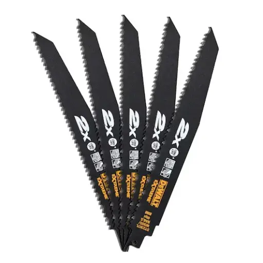 [058688] DeWalt DT2307L-QZ Set 5 Lame Sega Orizzontale per Taglio Legno con Chiodi e Metallo 228x4,2mm