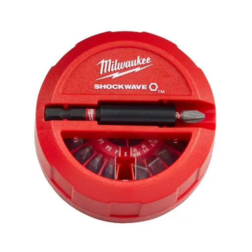 [059438] Milwaukee 4932430904 Set Inserti BIT Shockwave per Avvitatori ad Impulsi da 15 Pezzi