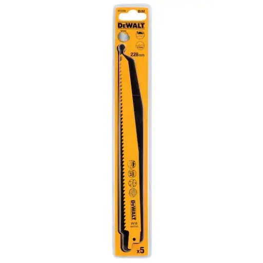 [068876] DeWalt DT2349-QZ Set 5 Lame Bi-Metal per Sega Orizzontale per Legno e Plastica 228mm
