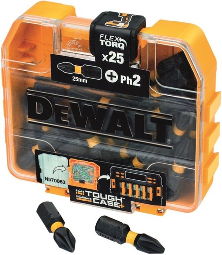 [075568] DeWalt DT70555T-QZ Set 25 Pezzi Inserti Torsion PH2 da 25mm in Pocket Case