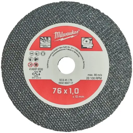 [085898] Milwaukee 4932464717 Dischi da Taglio Sottili PRO+ per M12 FCOT da 76mm Confezione 5 Pezzi