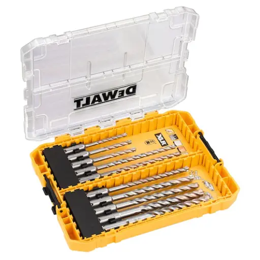 [087567] DeWalt DT70752-QZ Set di Foratura per Muratura in Carburo a Testa Piena da 10 Pezzi SDS Plus