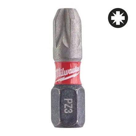 [092790] Milwaukee 4932430868 Bit Shockwave per Avvitatori Pozidrive PZ3 x 25mm da 2 Pezzi