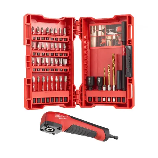 [094014] Milwaukee 4932478906 Set Shockwave Inserti BIT con Snodo Impact Duty Angolare 90° per Avvitatori e Trapani 40 Pezzi