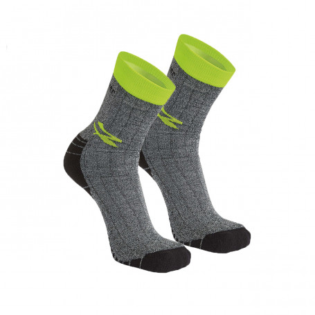 [094661] CALZA TECNICA MODELLO GIADY   COLORE GRIGIO/GIALLO FLUO CF.2