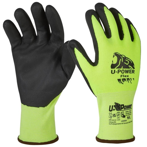 [102364] Guanti Da Lavoro Flex Ver.Fluonero  Palmo Schiuma Nitr.Tg 8