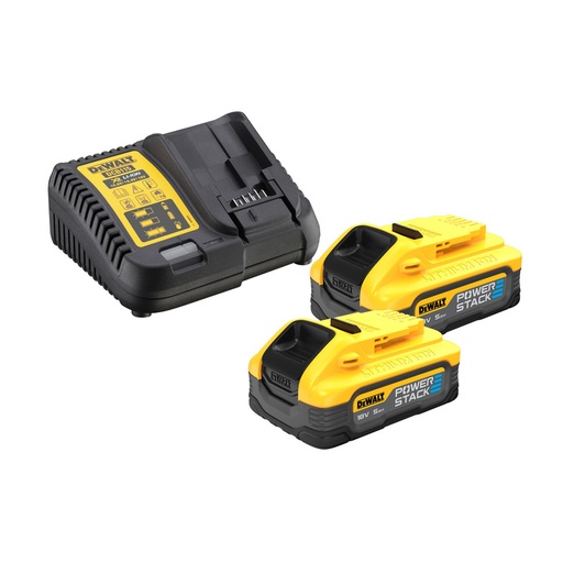 [102716] DeWalt DCB1104H2-QW Pacco Caricabatteria Multivoltaggio e 2 Batterie per Utensili 5Ah 18V