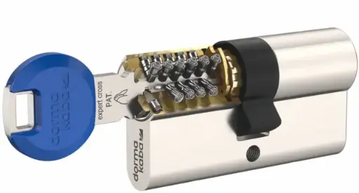 [107623] Dormakaba K89DZ3545NILAMBSZ Cross Cilindro Europeo 35/45 con 5 Chiavi
