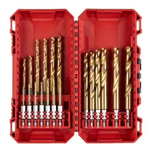 [107635] Milwaukee 4932493866 Set Punte per Trapano HSS-G Titanio Shockwave Attacco 1/4 19 Pezzi