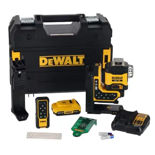 [108730] DeWalt DCLE34035D1-QW Livella Tracciatore Laser Multilinea 3 x 360° con Telecomando Raggio Verde con Batteria 2Ah + Caricabatterie + Valigia