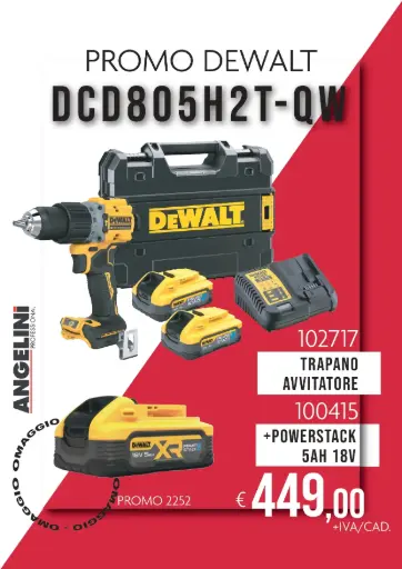 [PROMO2252] PROMO DeWalt DCD805H2T-QW + PowerStack 5Ah 18V