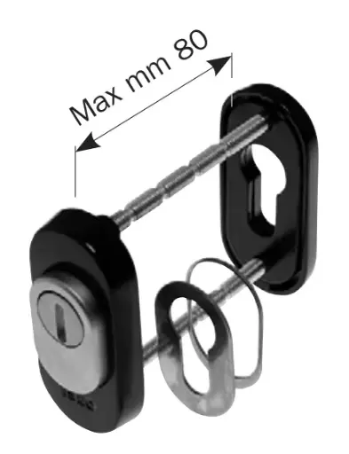 [018289] Iseo 040809 Ghiera Protezione Cilindro Fissaggio Interno Nero