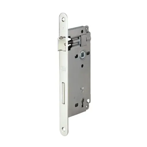[001889] AGB B005915006 Serratura Patent Incasso per Porta Interni Entrata 50mm Interasse 90mm Bordo Tondo 238x22mm Acciaio Finitura Nichelato