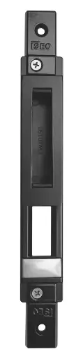 [021401] Iseo 0386021 Contropiastra Chiusa Regolabile per Serratura Centrale Multiblindo 235x30mm Nera