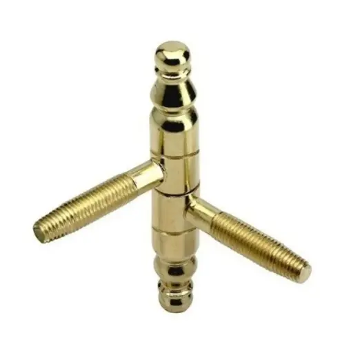 [001969] AGB E001311103 Cerniera Barocco per Porte in Legno Diametro 11mm Altezza 74mm Acciaio Finitura Ottonato Verniciato
