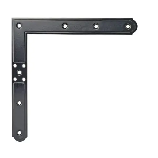 [022259] AGB H009190193 Squadro Abaco Imposte Interasse 150mm Destro inf. Sinistro sup Dimensione 220x220x3mm Acciaio Finitura Black Powerage