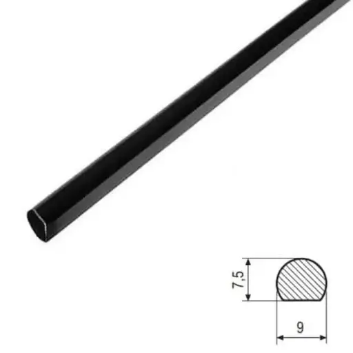 [002191] AGB H009000893 Asta per Spagnolette Diametro 9mm Lunghezza 2400mm Finitura Black Powerage