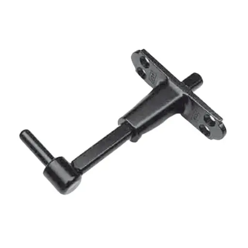 [002202] AGB H009110193 Cardine Monoblocco Abaco per Imposte Diametro 8,9mm Perno Regolabile 56-85mm Piastra 90x25mm Acciaio Finitura Black Powerage