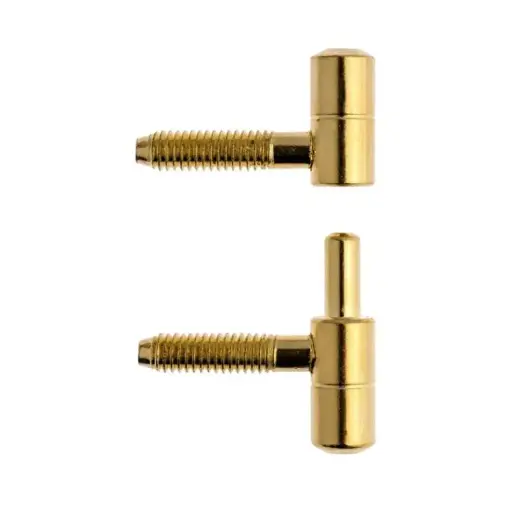 [024795] AGB E001191403 Cerniera Anuba per Legno Diametro 14mm Altezza 49,5mm Acciaio Finitura Ottonato